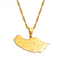 Madeira Map With cities Pendant Necklace