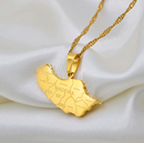 Madeira Map With cities Pendant Necklace