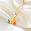 Mali Map with Flag Pendant Necklace