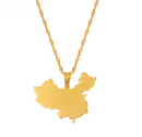 China Map Pendant Necklace