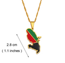 Martinique Map Pendant Necklace
