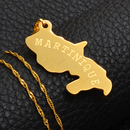 Martinique Map Pendant Necklace