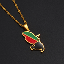 Martinique Map Pendant Necklace
