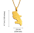 Martinique Map Pendant Necklace