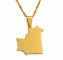 Mauritania Map Pendant Necklace