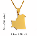 Mauritania Map Pendant Necklace