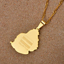 Mauritius Map Pendant Necklace