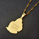 Mauritius Map Pendant Necklace