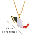 Mexico Map with Flag Pendant Necklace