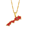 Morocco Flag Pendant Necklace