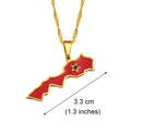 Morocco Flag Pendant Necklace