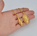 African Mask Pendant Necklace