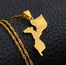 Mozambique Map Pendant Necklace