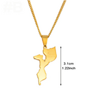 Mozambique Map Pendant Necklace