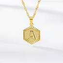 Initial Hexagon Pendant Necklace