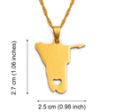 Namibia Map Pendant Necklace