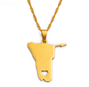 Namibia Map Pendant Necklace