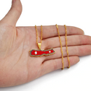 Nepal Map with Flag Pendant Necklace