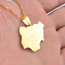 Nigeria Map with Cities Pendant Necklace