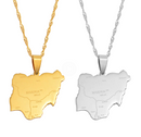 Nigeria Map with Cities Pendant Necklace