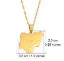 Nigeria Map with Cities Pendant Necklace