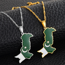 Pakistan Map with Flag Pendant Necklace
