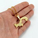 Panama Map Pendant Necklace