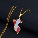 Peru Flag Pendant Necklace