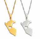 Peru Map Pendant Necklace