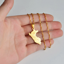 Peru Map with cities Pendant Necklace