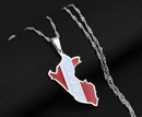 Peru Flag Pendant Necklace
