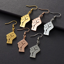 Black Lives Matter Power Hoop Drop Earrings