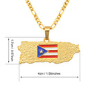 Puerto Rico Map Pendant Necklace