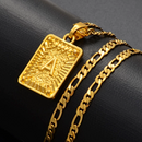 Initial Rectangle Pendant Necklace