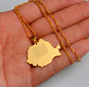 Romania Map Pendant Necklace