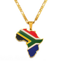 South Africa Flag Africa Map Necklace