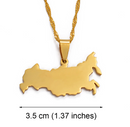 Russia Map Pendant Necklace