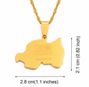 Rwanda Map Pendant Necklace