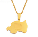 Rwanda Map Pendant Necklace