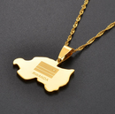Rwanda Map Pendant Necklace