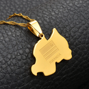 Rwanda Map Pendant Necklace