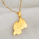 Rwanda Map with Cities Pendant Necklace