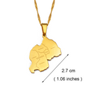 Rwanda Map with Cities Pendant Necklace