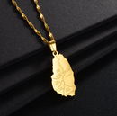 Saint Vincent Map Pendant Necklace with Cities