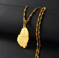 Saint Vincent Map with Cities Pendant Necklace