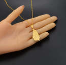 Saint Lucia Map with Cities Pendant Necklace