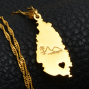 Saint Lucia Map with Heart Pendant Necklace