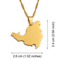 Saint Martin Map Pendant Necklace