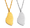 Saint Vincent and The Grenadines Map with Cities Pendant Necklace
