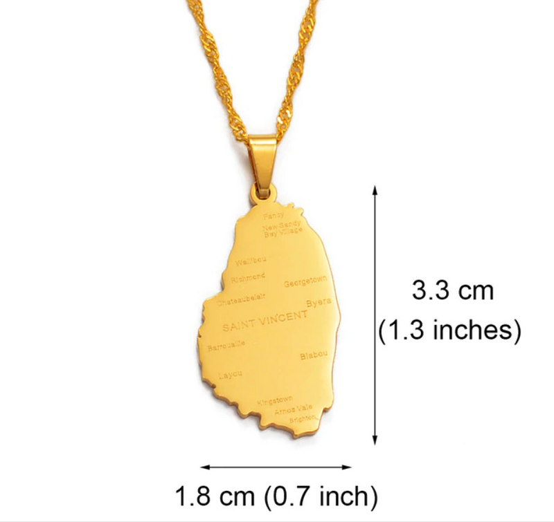 Saint Vincent and The Grenadines Cities Pendant Necklace